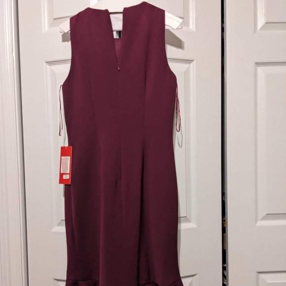 Carmen Marc Valvo Infusion burgundy dress- size 6 - Picture 3 of 9